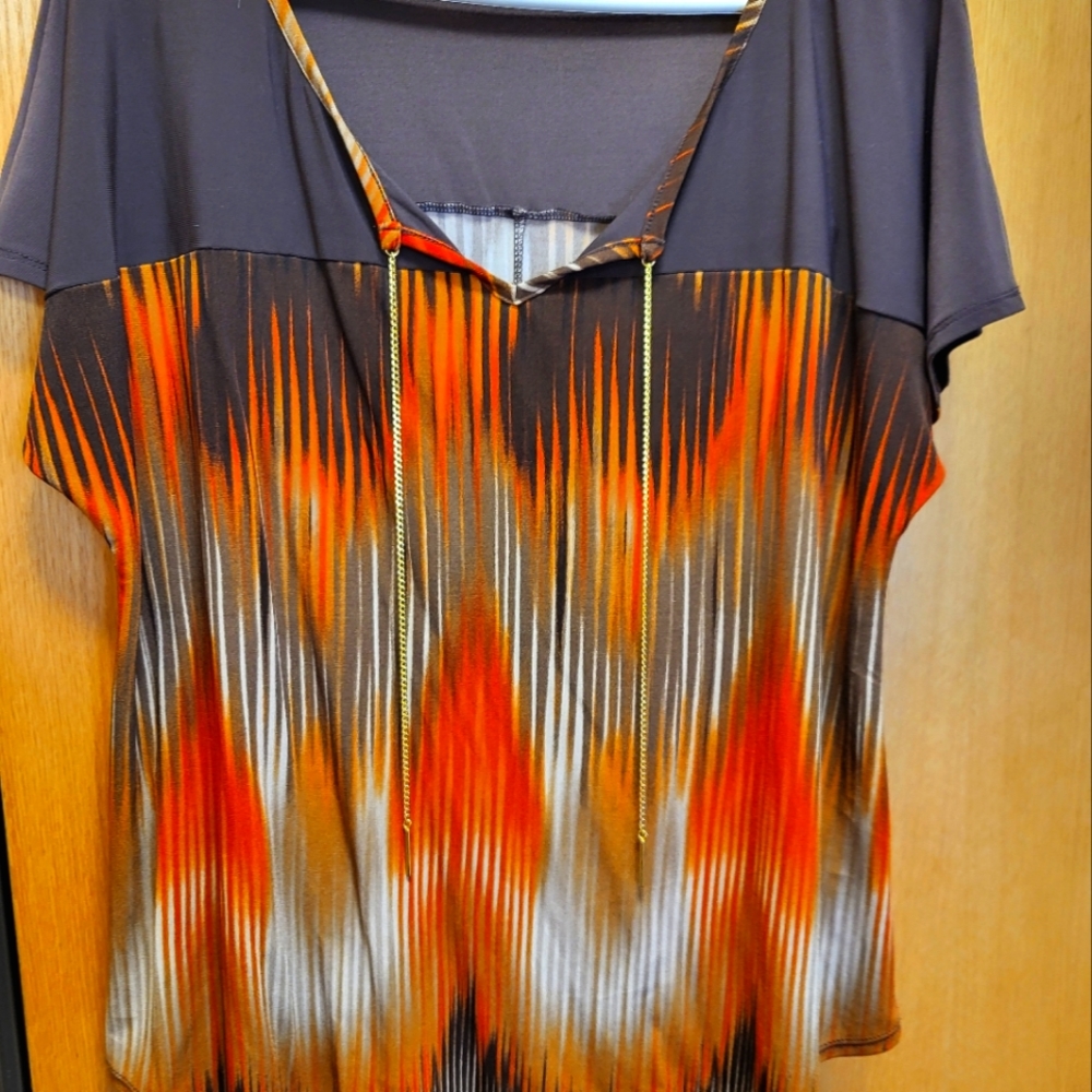 Gorgeous blouse by Cato, Size XL, color brown/orange